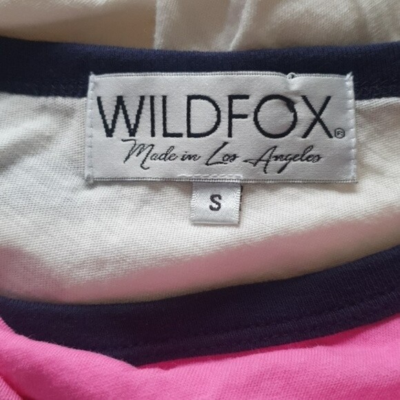 Wildfox Chevron Striped Ringer Tee Size Large - Picture 7 of 7